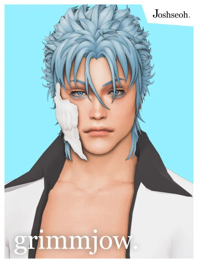 Vista previa de Grimmjow cabello (cabello Commissions), cabello de joshseoh para Los Sims 4.