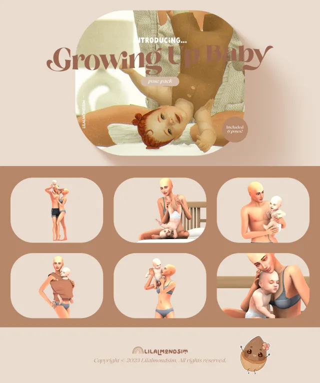Vista previa de Growing up baby — 𝒑𝒐𝒔𝒆 𝒑𝒂𝒄𝒌 𝒘𝒊𝒕𝒉 𝒊𝒏𝒇𝒂𝒏𝒕𝒔!, poses de lilalmondsim para Los Sims 4.