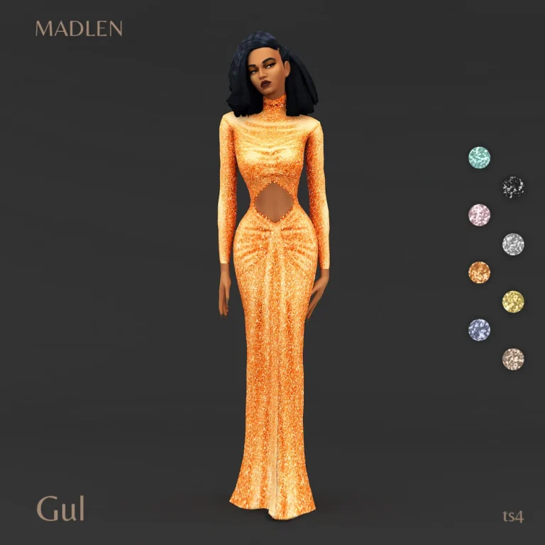 Vista previa de Gul vestido breathtaking glittery formal vestido, ropa de madlensims para Los Sims 4.