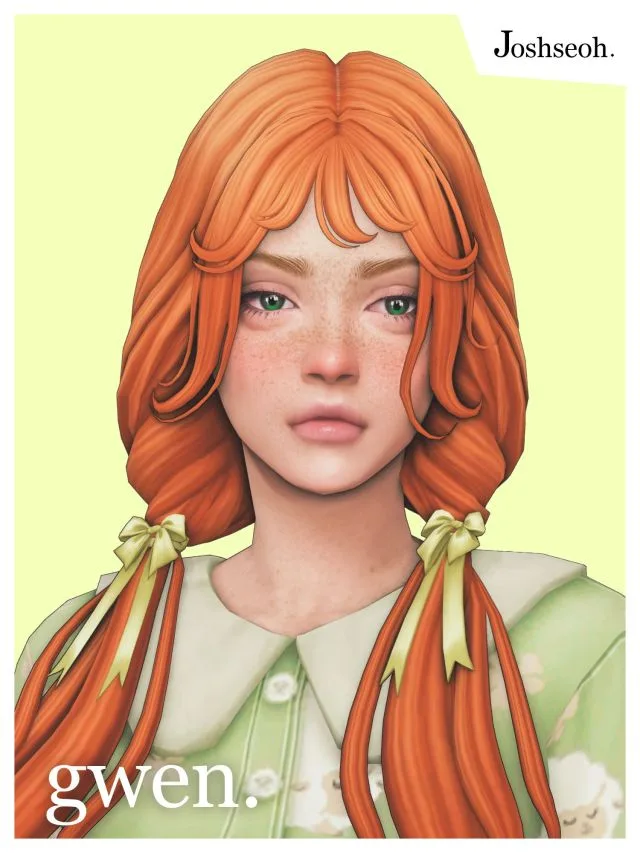 Vista previa de Gwen cabello & Accessory, cabello de joshseoh para Los Sims 4.