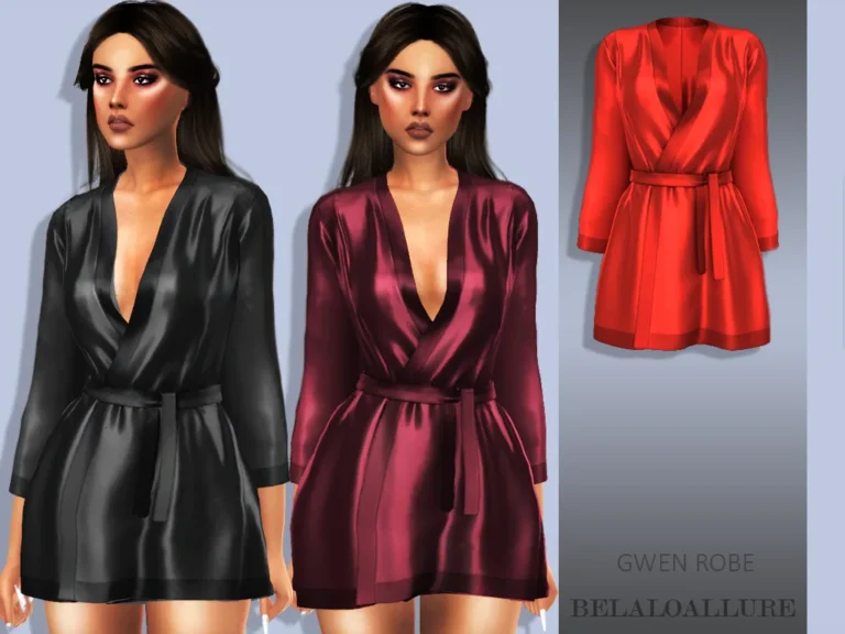 Vista previa de Gwen robe, crear un sim de belaloallure3 para Los Sims 4.