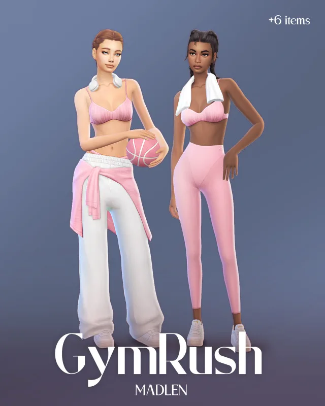 Vista previa de Gymrush set ive been wanting to make a comfy, crear un sim de madlensims para Los Sims 4.