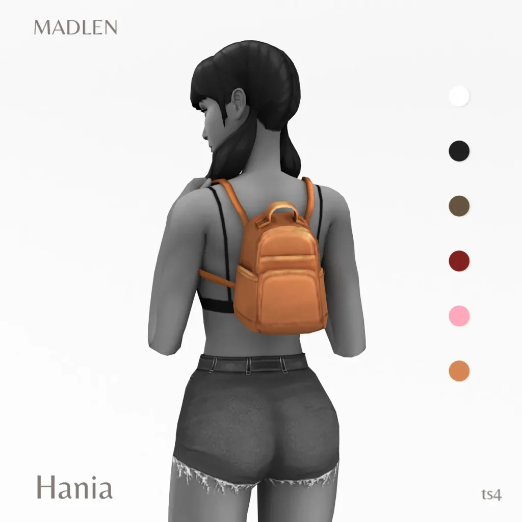 Vista previa de Hania backpack hania backpack is now available for, accesorios de madlensims para Los Sims 4.