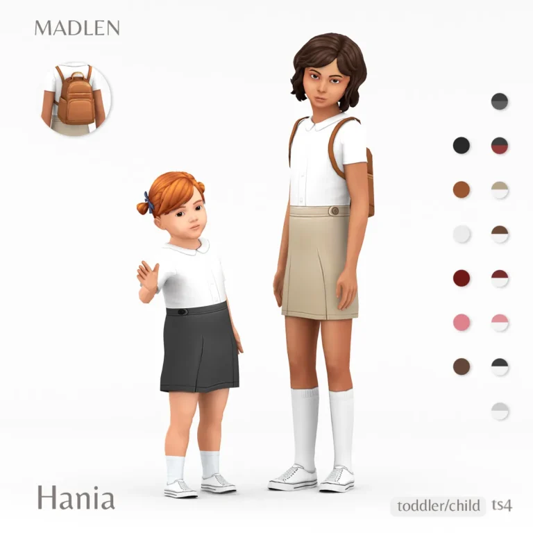 Vista previa de Hania conjunto pack cute new outfits for younger, ropa de madlensims para Los Sims 4.