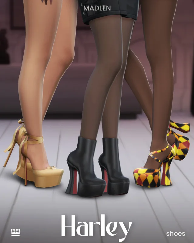 Vista previa de Harley shoe set this time i made these beauties, zapatos de madlensims para Los Sims 4.