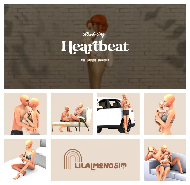 Vista previa de Heartbeat β ππππ ππππ, poses de lilalmondsim para Los Sims 4.