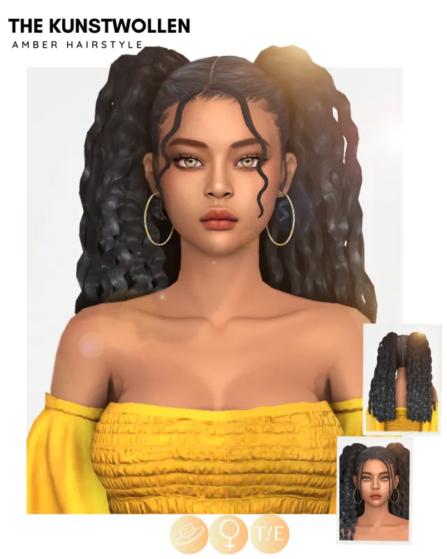 Vista previa de Hello again everyone this time i did something, cabello de thekunstwollen para Los Sims 4.