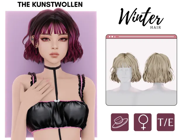 Vista previa de Hello again i hope you like this cabello i wanted, cabello de thekunstwollen para Los Sims 4.