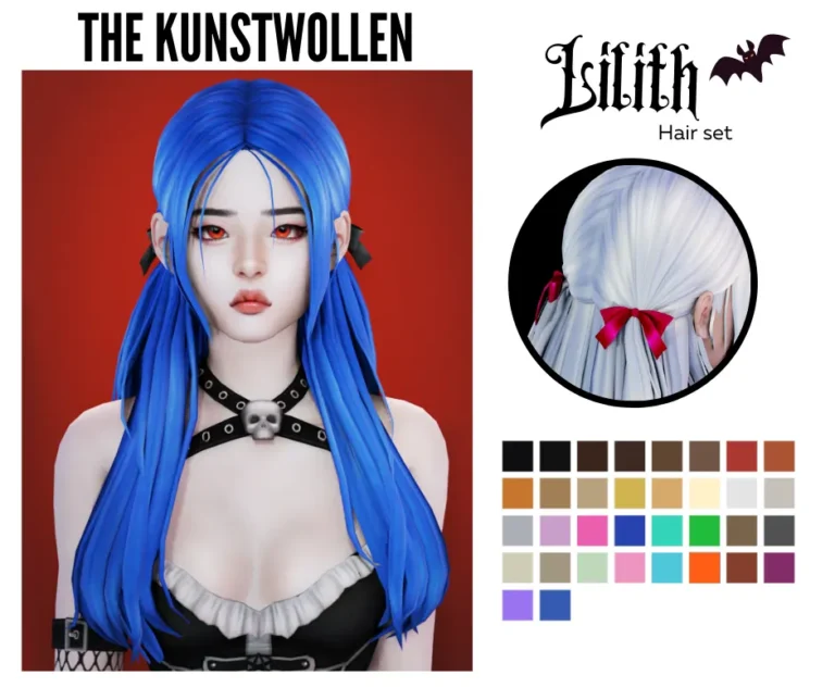 Vista previa de Hello guys this is my first halloween cc ever, cabello de thekunstwollen para Los Sims 4.