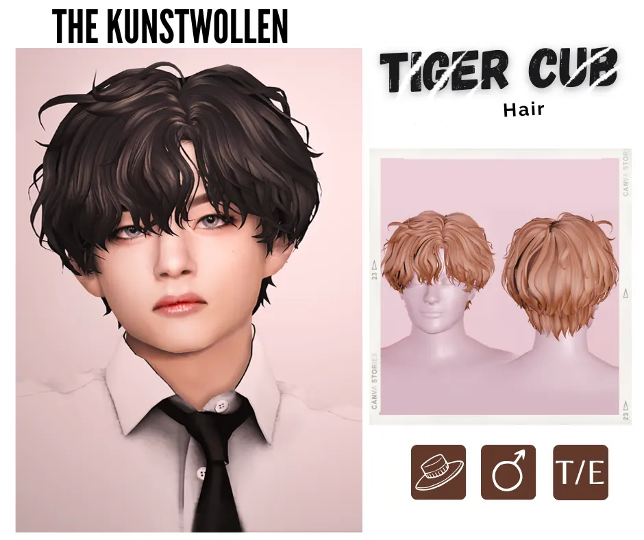 Vista previa de Hello i wanted to share with you a new cabello ive, cabello de thekunstwollen para Los Sims 4.