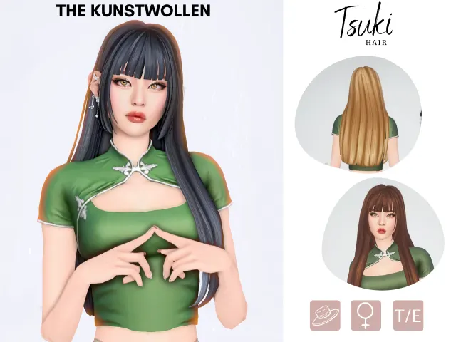 Vista previa de Hello there this time someone suggested me to, cabello de thekunstwollen para Los Sims 4.