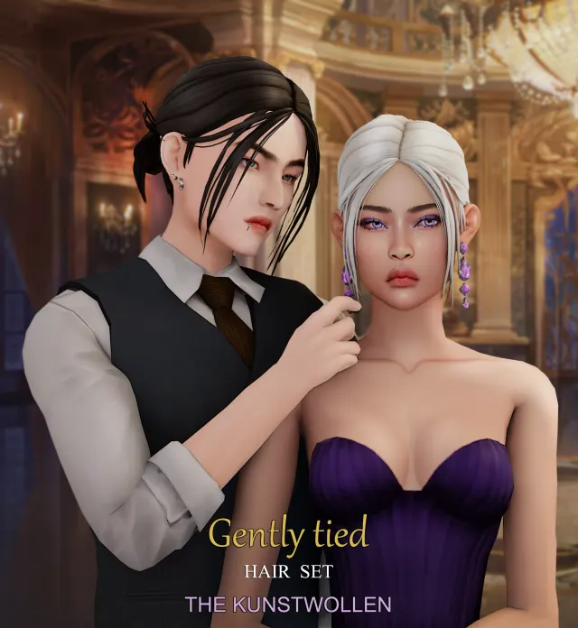 Vista previa de Hello this time i got inspired by a guy i saw on, cabello de thekunstwollen para Los Sims 4.