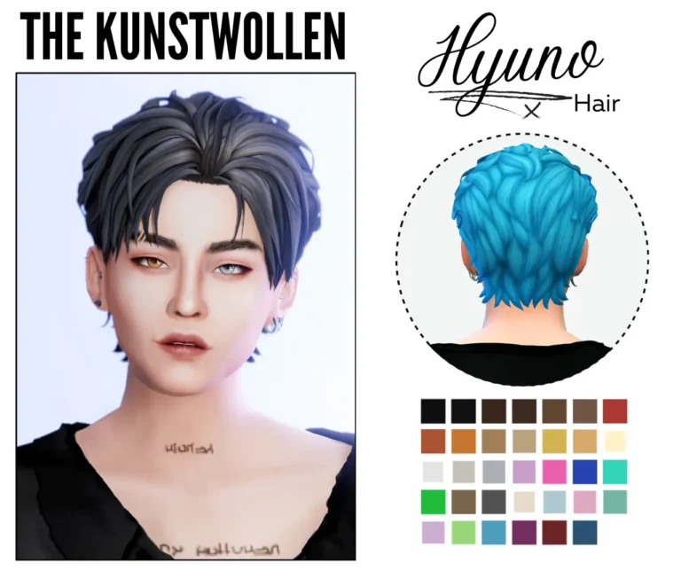 Vista previa de Hello this time im bringing a cabello inspired by a, cabello de thekunstwollen para Los Sims 4.