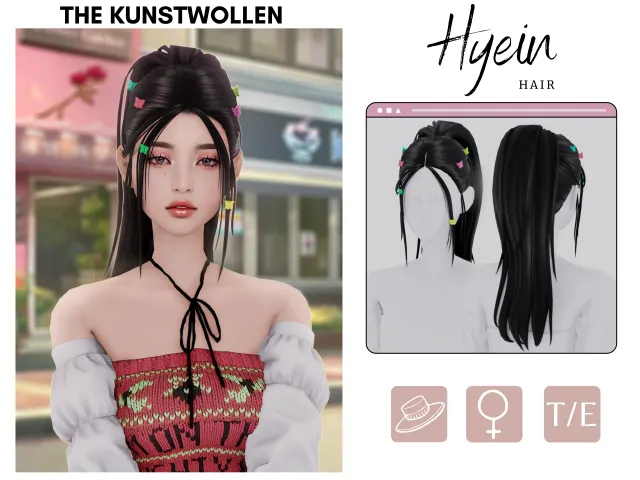 Vista previa de Helloooo so ive been really obsessed lately with, cabello de thekunstwollen para Los Sims 4.