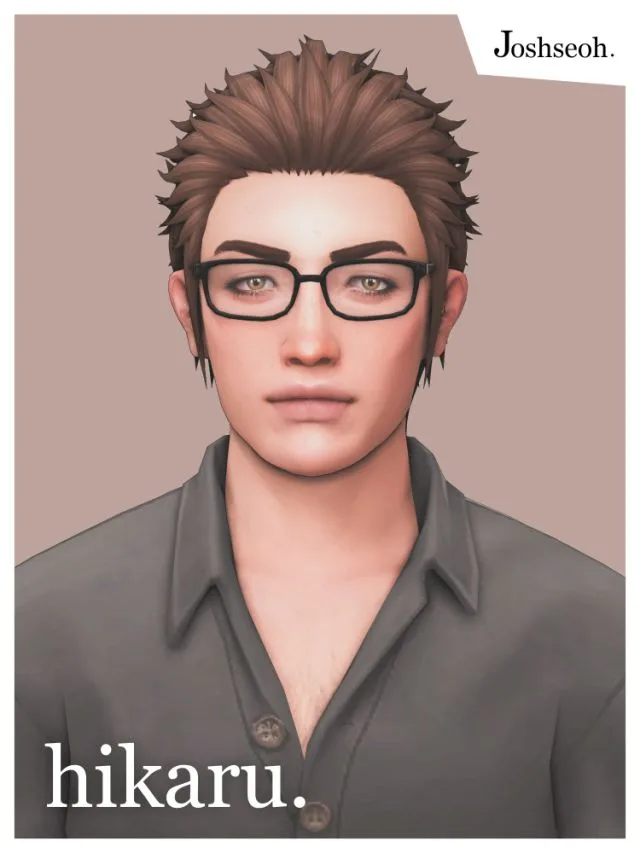 Vista previa de Hikaru cabello (cabello Commissions), cabello de joshseoh para Los Sims 4.