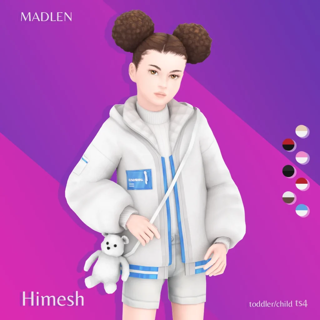 Vista previa de Himesh jacket bag 90s inspired oversized jacket, ropa de madlensims para Los Sims 4.