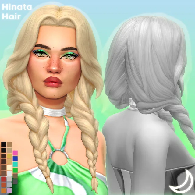 Vista previa de HINATA cabello BY IMVIKAI, cabello de imvikai para Los Sims 4.