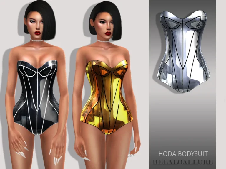 Vista previa de Hoda bodysuit, crear un sim de belaloallure3 para Los Sims 4.