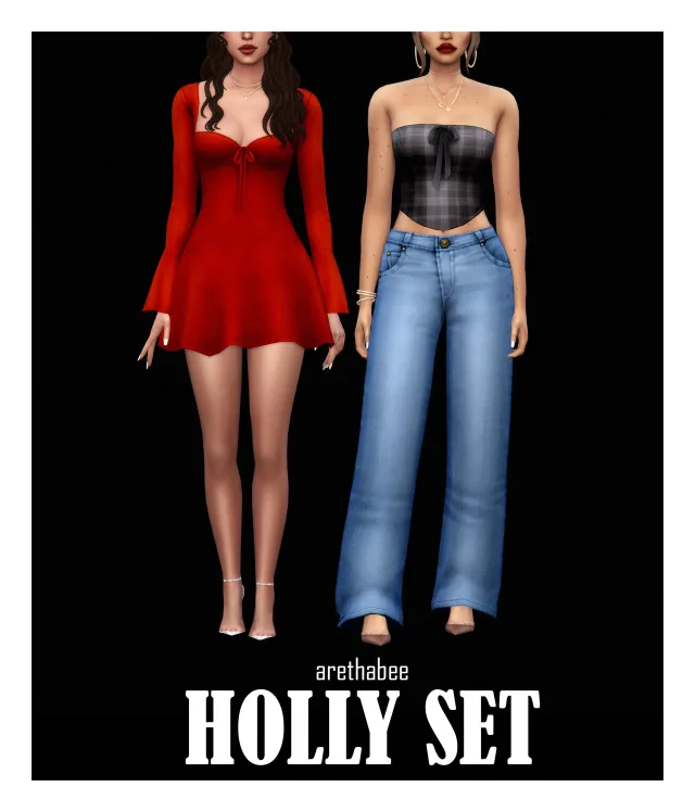 Vista previa de HOLLY SET, crear un sim de arethabee para Los Sims 4.