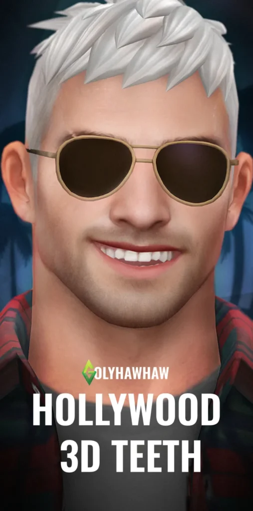 Vista previa de HOLLYWOOD" 3D TEETH, contenido personalizado de golyhawhaw para Los Sims 4.