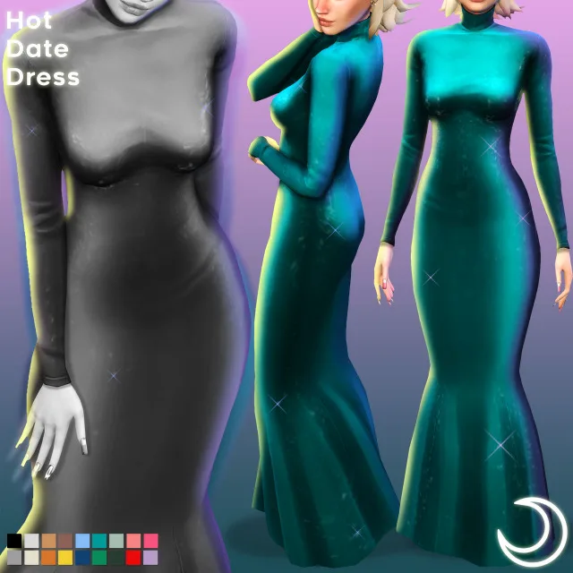 Vista previa de HOT DATE vestido BY IMVIKAI, ropa de imvikai para Los Sims 4.