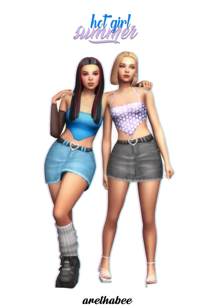 Vista previa de Hot girl summer, crear un sim de arethabee para Los Sims 4.
