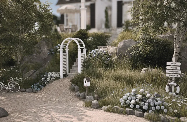 Vista previa de House by the coast cc list wedding arch by, solares y habitaciones de nnovacan3 para Los Sims 4.