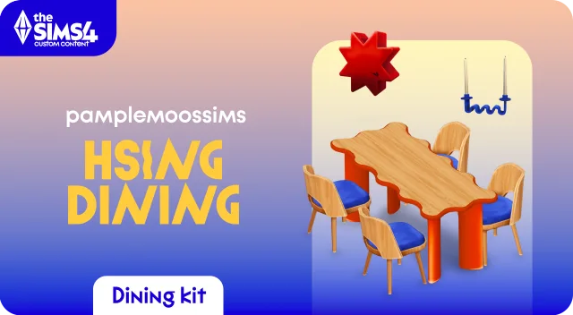 Vista previa de HSING DINING KIT by pamplemoossims, construir y comprar de pamplemoossims para Los Sims 4.
