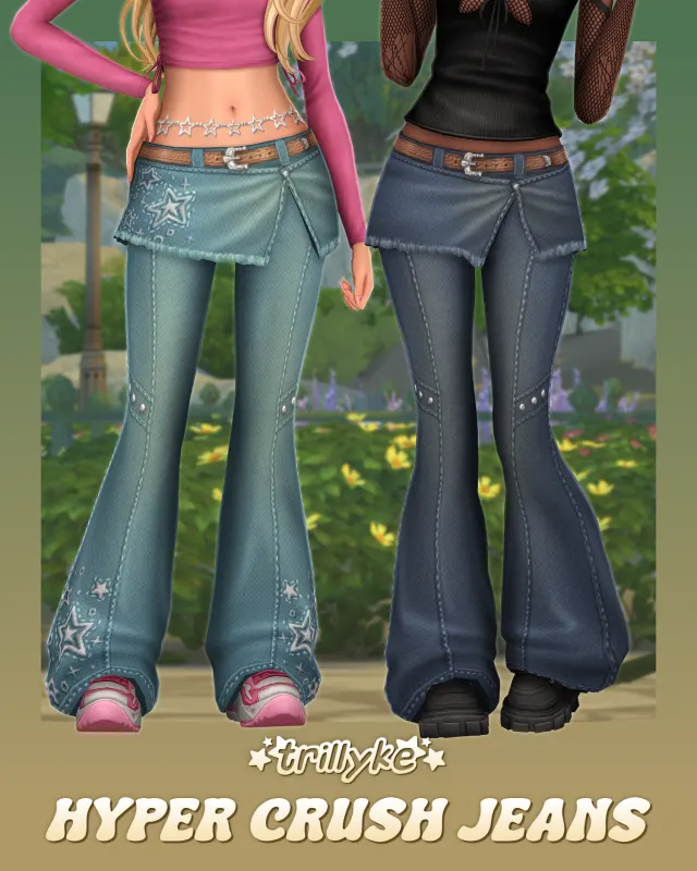 Vista previa de Hyper Crush Jeans, ropa de trillyke para Los Sims 4.