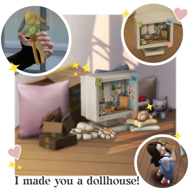 Vista previa de I made you a dollhouse yet another dollhouse, construir y comprar de tamsiecc para Los Sims 4.