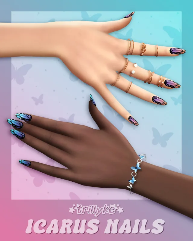 Vista previa de Icarus Nails, accesorios de trillyke para Los Sims 4.