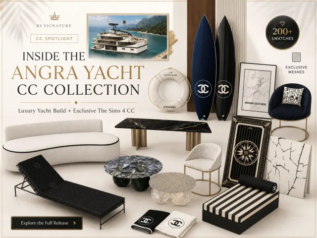 Vista previa de Im absolutely in love with the new angra yacht, construir y comprar de bs-signature para Los Sims 4.