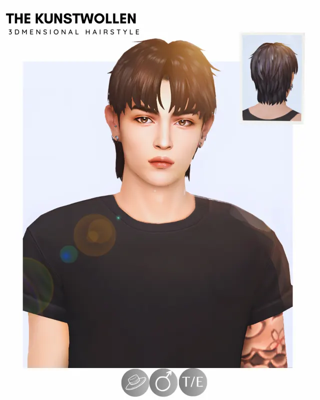 Vista previa de In this style in another post, cabello de thekunstwollen para Los Sims 4.