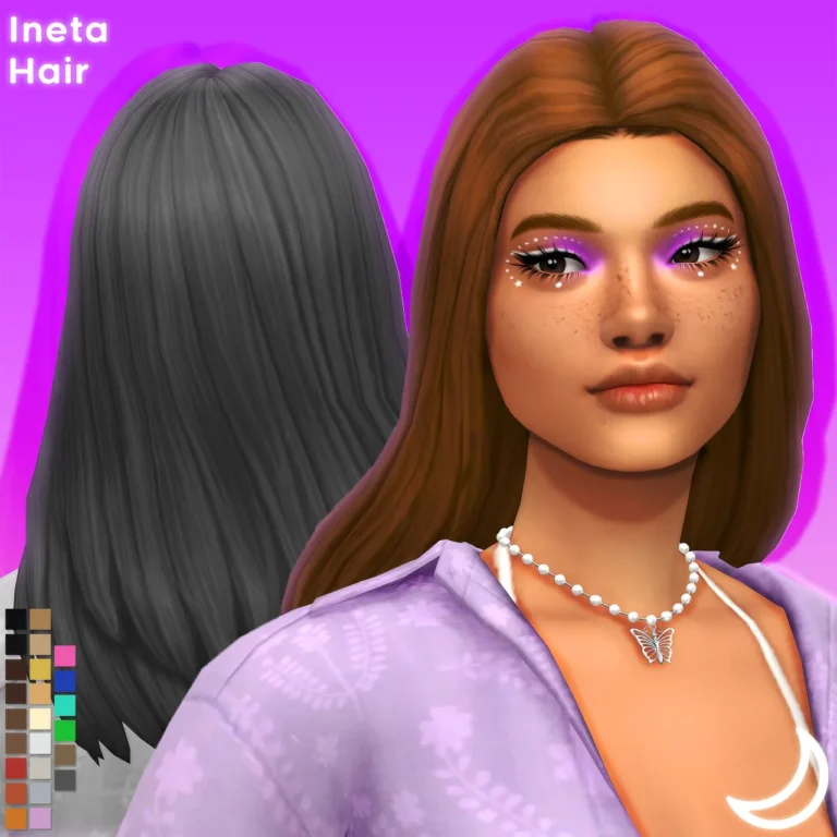 Vista previa de INETA cabello BY IMVIKAI, cabello de imvikai para Los Sims 4.