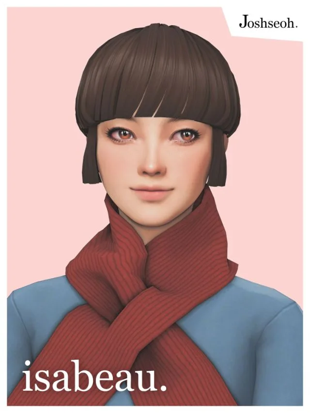 Vista previa de Isabeau cabello (cabello Commissions), cabello de joshseoh para Los Sims 4.