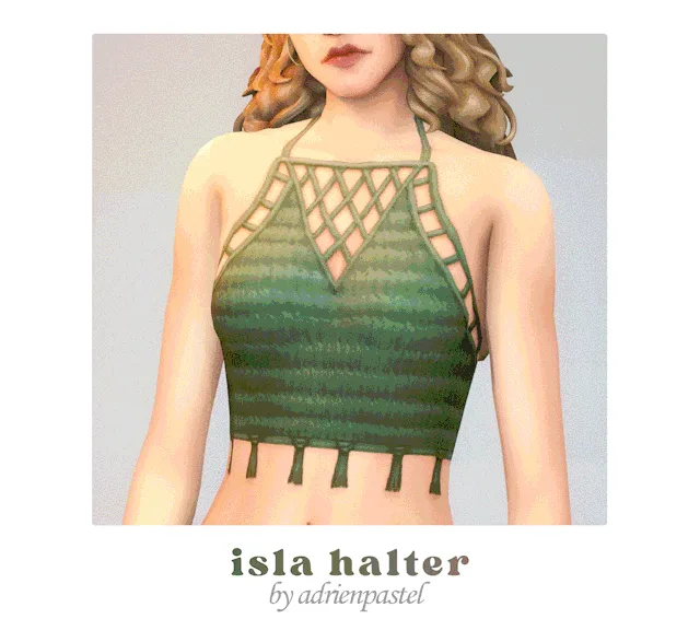 Vista previa de Island Halter Top, ropa de its-adrienpastel para Los Sims 4.
