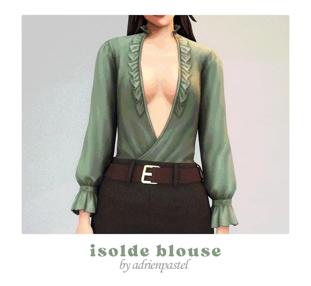 Vista previa de Isolde Blouse, ropa de its-adrienpastel para Los Sims 4.