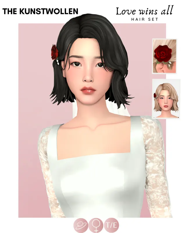 IU Love Wins All: cabello, accesorio y Sim de The Kunstwollen para Los Sims 4.