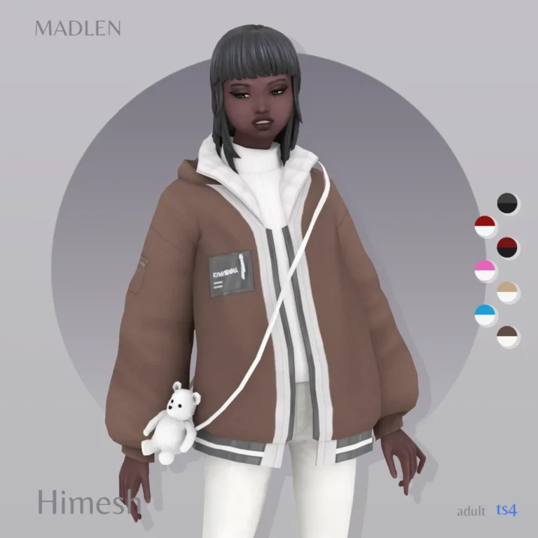 Vista previa de Jacket bag adultos version here comes the adultos, ropa de madlensims para Los Sims 4.