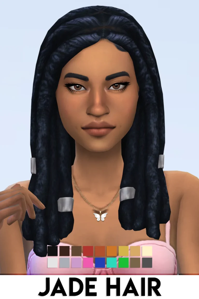 Vista previa de JADE cabello BY VIKAI, cabello de imvikai para Los Sims 4.