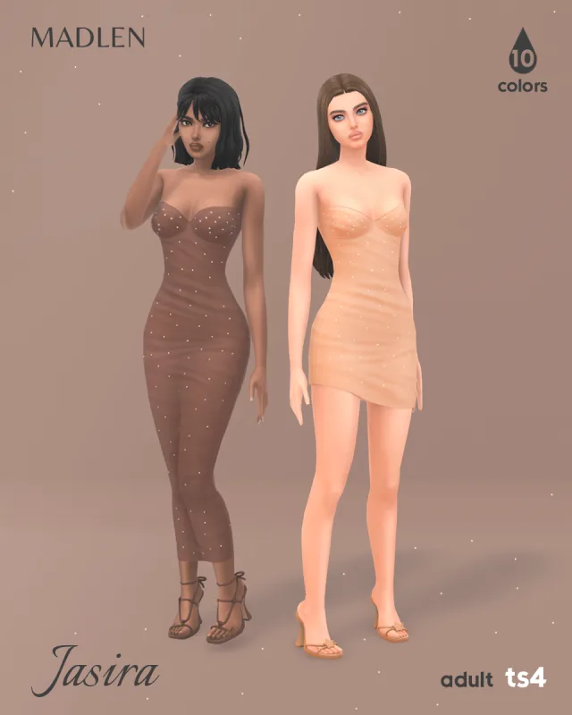 Vista previa de Jasira vestido subtle yet striking these, ropa de madlensims para Los Sims 4.