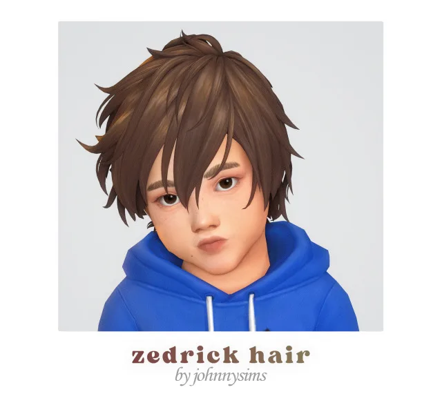 Vista previa de JohnnySims' Zedrick cabello (Toddlers conversiones), cabello de its-adrienpastel para Los Sims 4.