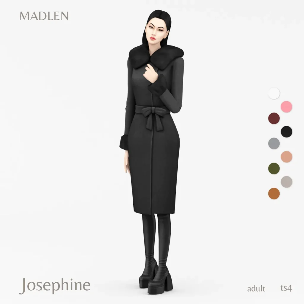 Vista previa de Josephine coat luxurious winter coat featuring fur, ropa de madlensims para Los Sims 4.