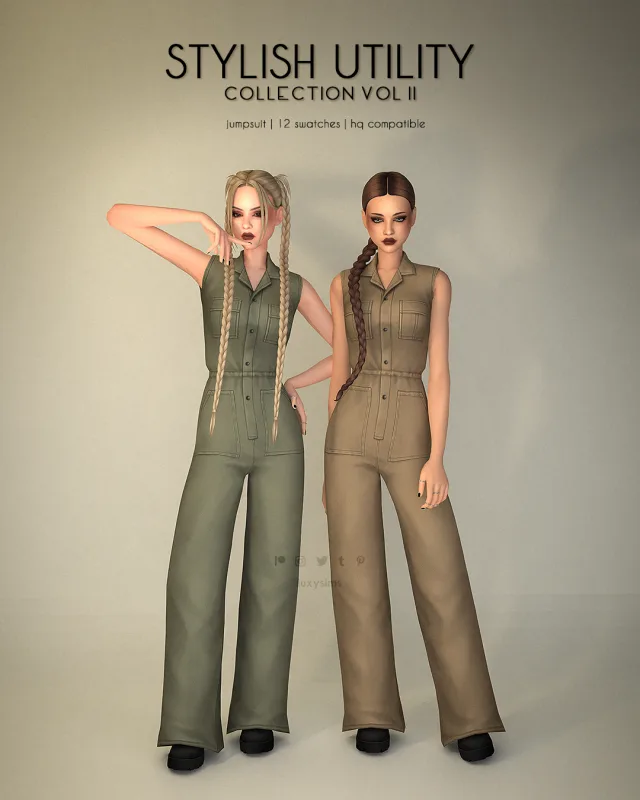 Vista previa de Jumpsuit - Stylish Utility colección II, crear un sim de luxysims para Los Sims 4.