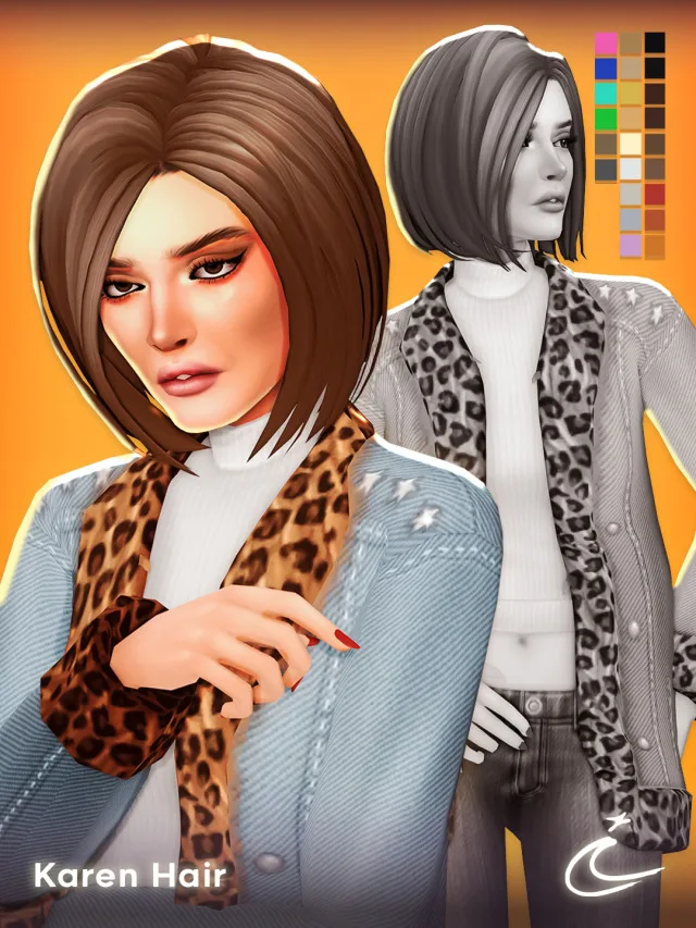 Vista previa de KAREN cabello BY IMVIKAI, cabello de imvikai para Los Sims 4.