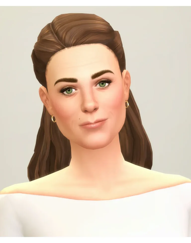Vista previa de Kate cabello IX (26 color), cabello de rustys-cc para Los Sims 4.