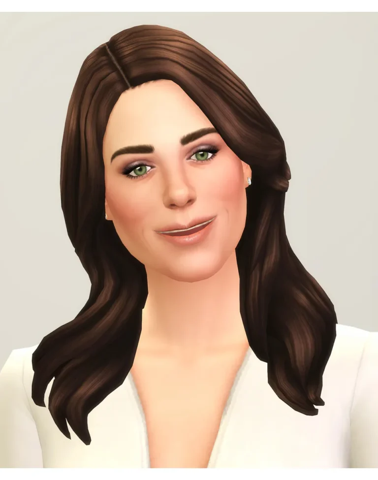Vista previa de Kate cabello VIII _F (24 color), cabello de rustys-cc para Los Sims 4.