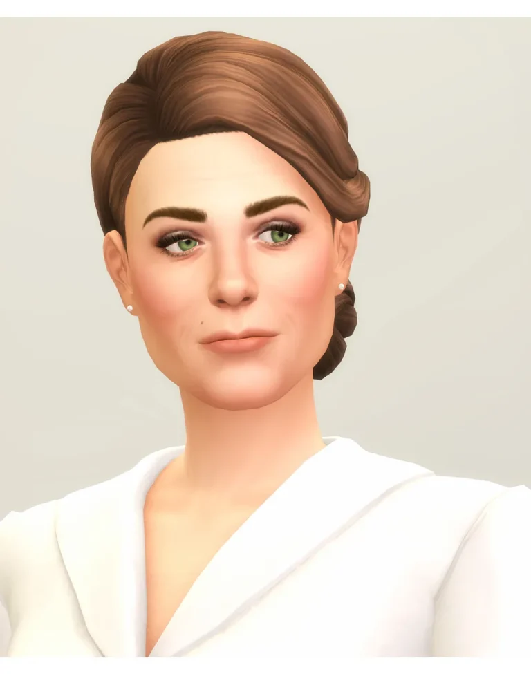Vista previa de Kate cabello X (26 color), cabello de rustys-cc para Los Sims 4.