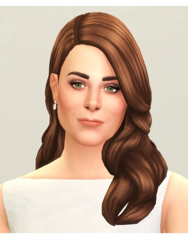 Vista previa de Kate cabello XII (26 Color / Ombré ACC), cabello de rustys-cc para Los Sims 4.