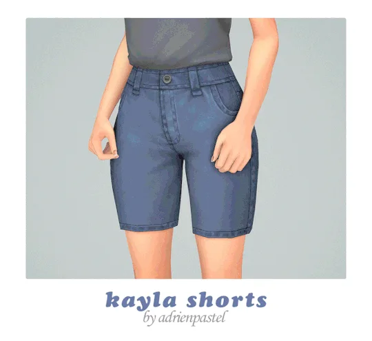 Vista previa de Kayla Denim Shorts, ropa de its-adrienpastel para Los Sims 4.